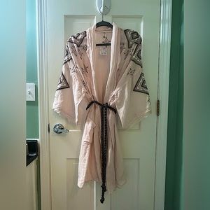 Pink Linen Robe